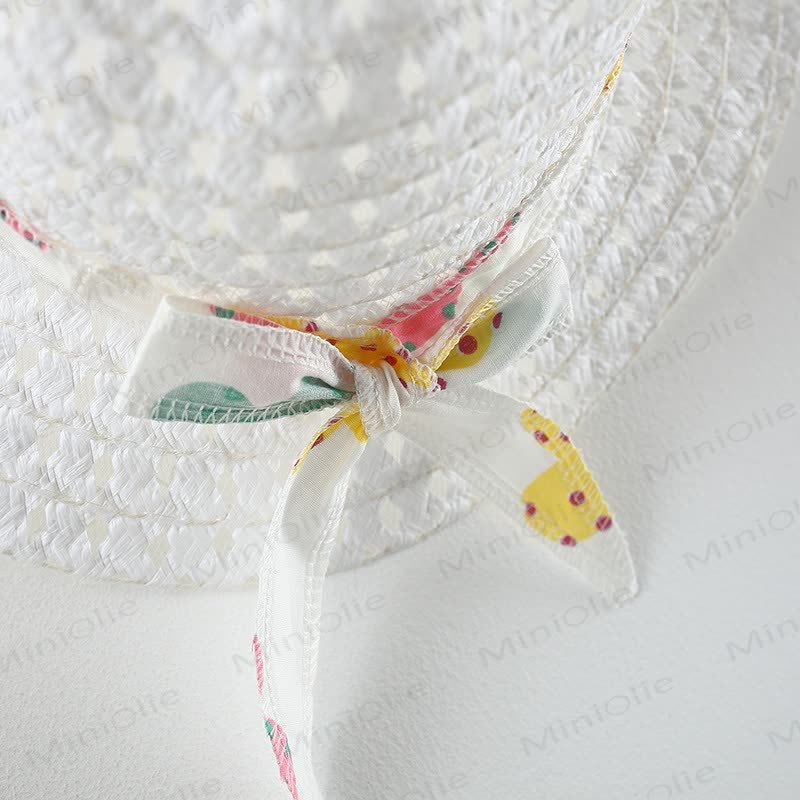 Vestitino da neonata in cotone con stampa floreale viola o arancione e cappellino - image 6