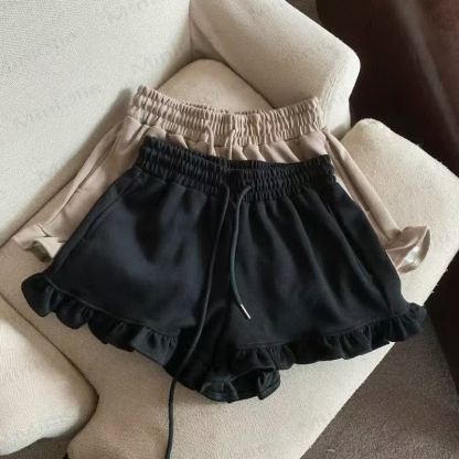 Pantaloncini da bambina in tinta unita, in misto cotone. - Nero - 12-13T - image 2