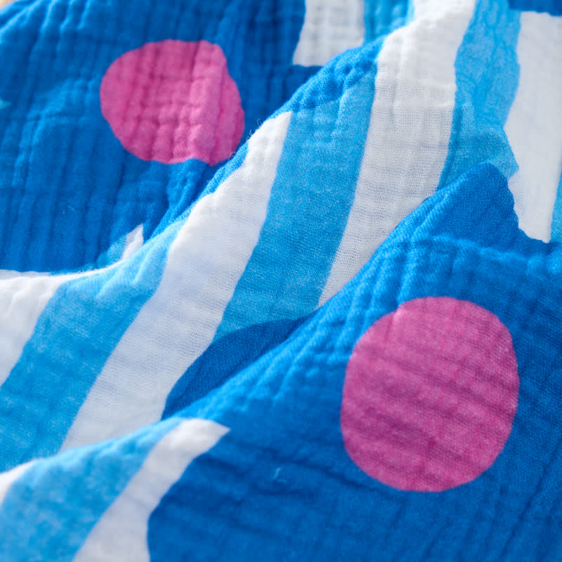 Tutina a righe a fiori azzurra con cappellino - image 6