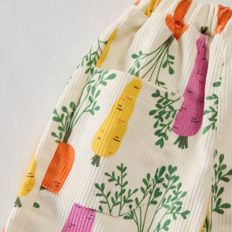 Pantaloni beige in velluto a coste per neonati e bambini - image 4