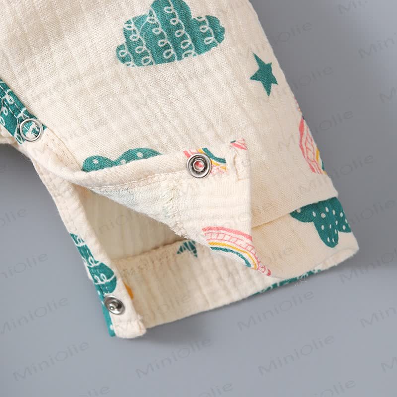 Tutina da neonato in mussola con stampa cactus/arcobaleno - image 17