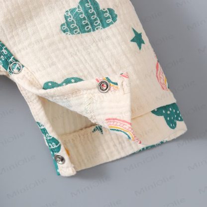 Tutina da neonato in mussola con stampa cactus/arcobaleno - image 17