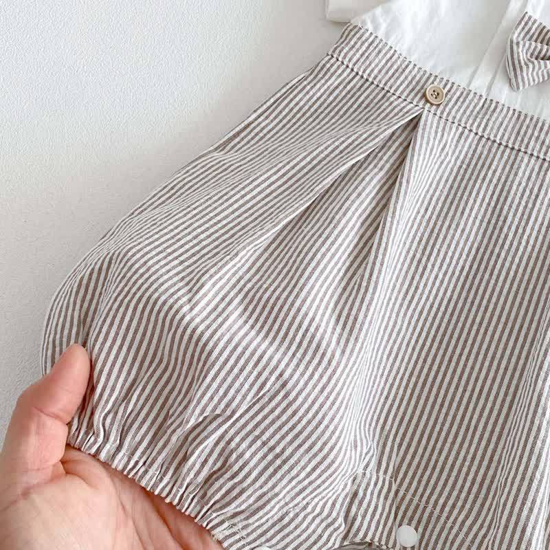 Tutina a righe con papillon per neonato - image 4