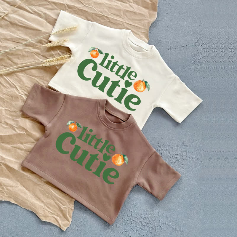 LITTLE CUTIE Baby T-shirt estiva casual con fantasia arancione - image 1