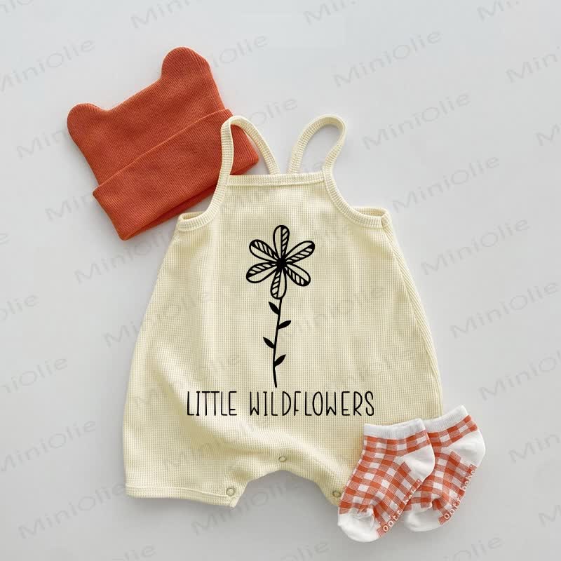 Tutina con bretelle a nido d'ape per neonati LITTLE WILDFLOWERS - Beige - 18-24 mesi - image 1