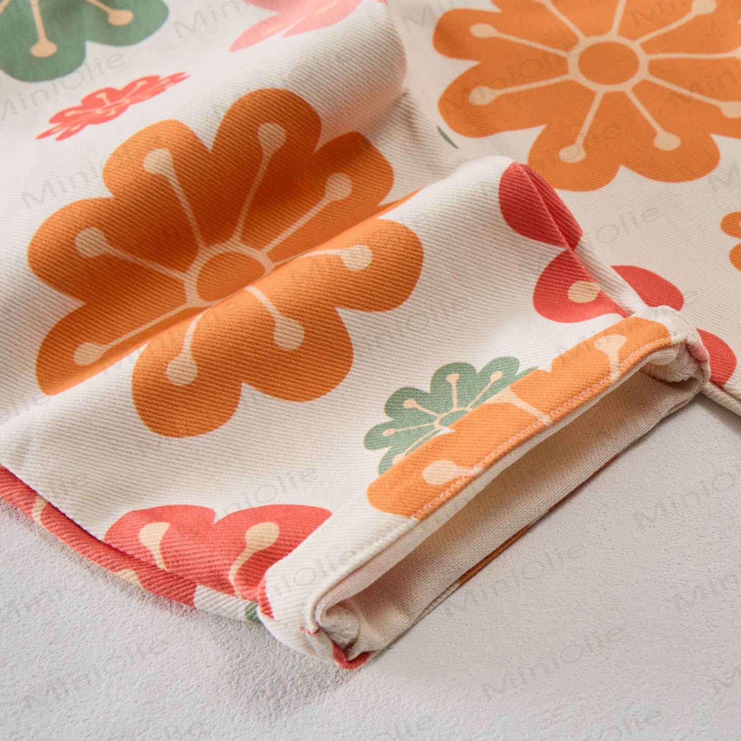 Salopette con tasche a fiori per neonati e bambini - image 5