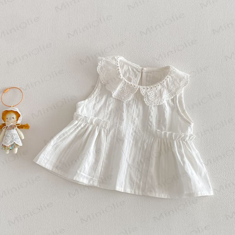 Canotta in cotone con pizzo o pantaloni con stampa leopardata per neonate. - Bianco - 4-5T - image 2