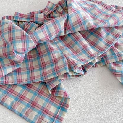 Maglietta o gonna-pantalone a quadri per bambina. - image 10