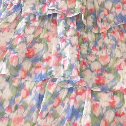 Vestito senza maniche rosa con stampa floreale per bambina - image 5