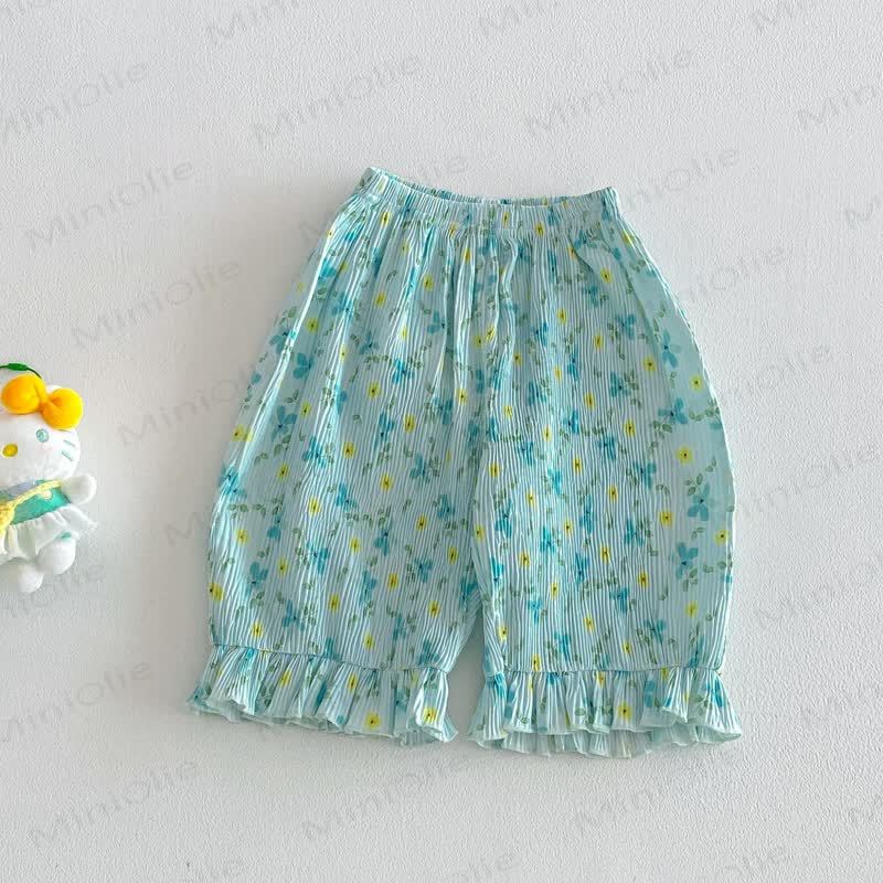 Pantaloni per neonate con stampa floreale o a fiocchi - Blu - 4-5T - image 4