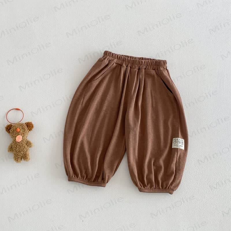 Pantaloni in cotone per neonati e bambini piccoli con stampa di orsacchiotti e frutta - Caffè - 4-5T - image 2