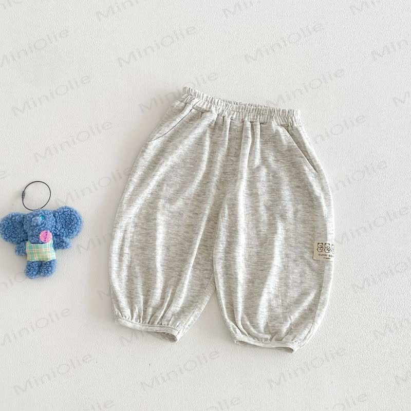 Pantaloni in cotone per neonati e bambini piccoli con stampa di orsacchiotti e frutta - Grigio - 4-5T - image 5
