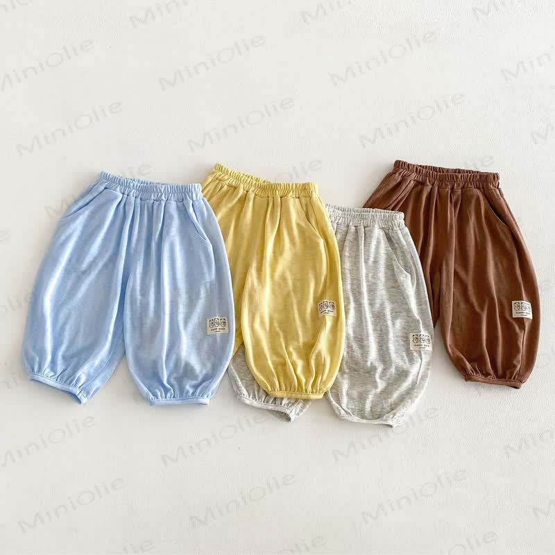 Pantaloni in cotone per neonati e bambini piccoli con stampa di orsacchiotti e frutta - image 1