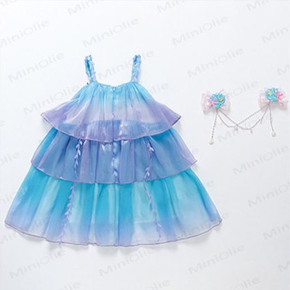Vestito senza maniche in tulle di cotone per bambina - image 4