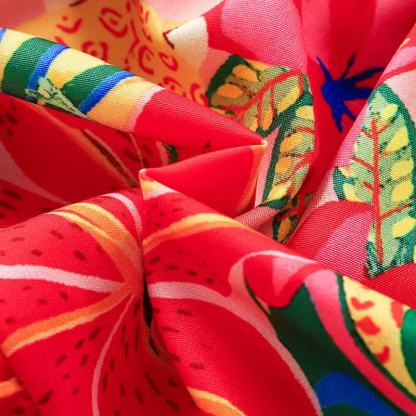 Vestito senza maniche rosso con stampa floreale per bambina - image 5