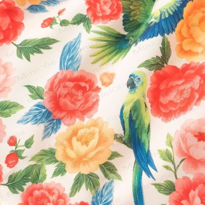 Vestito a trapezio per bambina con stampa floreale e a foglie - image 7