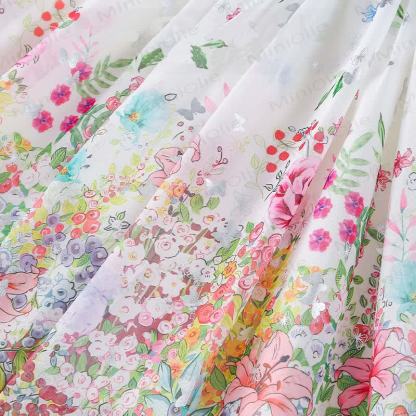 Abito senza maniche in tulle floreale per bambina con cappello - image 3