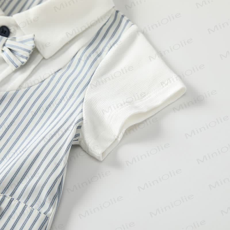 Tutina a righe con papillon per neonato - image 3