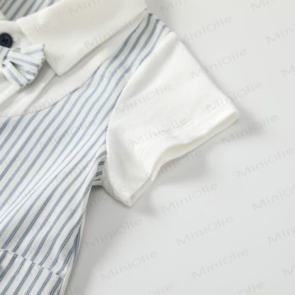 Tutina a righe con papillon per neonato - image 3