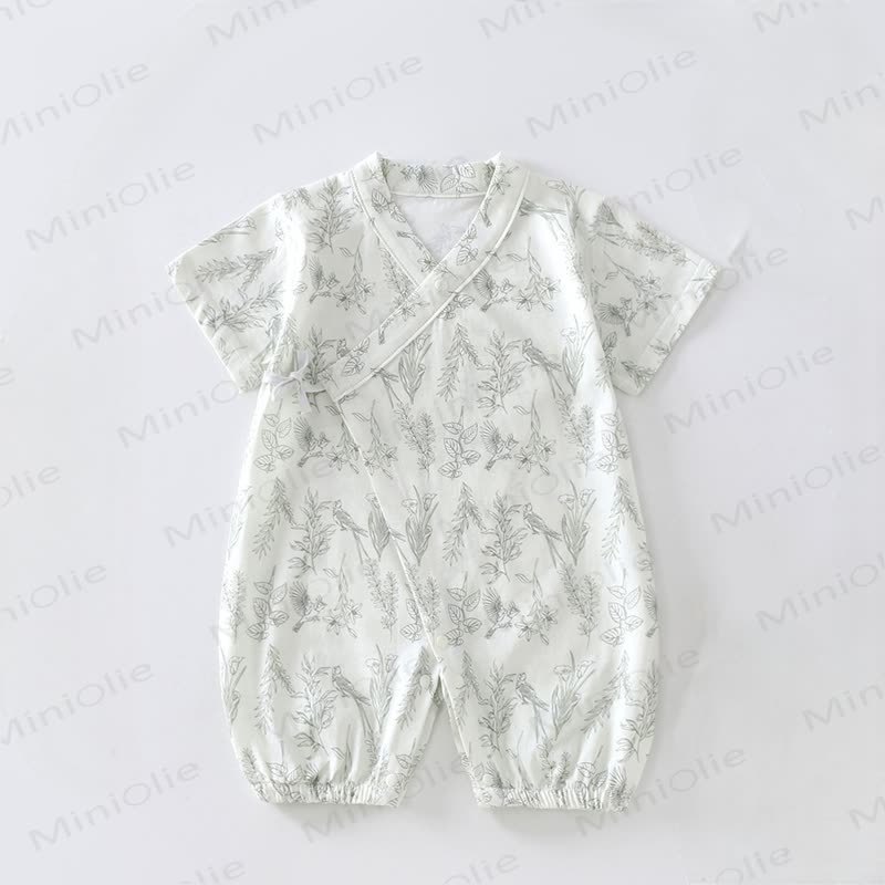 Kimono con uccellini e fiori - Verde - 12-18 mesi - image 2