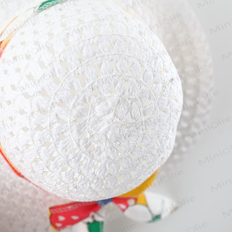 Abito senza maniche in cotone con fiocco floreale per bambina, con cappellino abbinato. - image 6