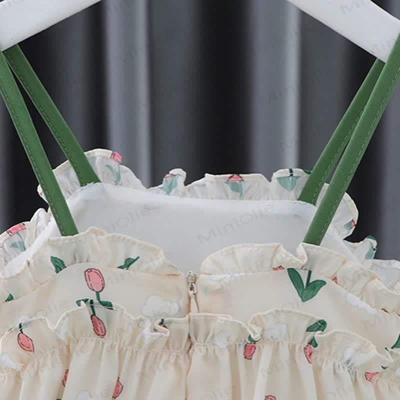 Vestito senza maniche in cotone con stampa di tulipani per bambina - image 5