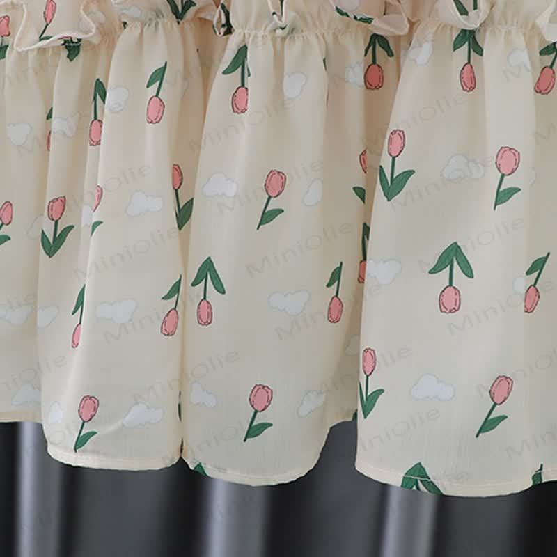 Vestito senza maniche in cotone con stampa di tulipani per bambina - image 6