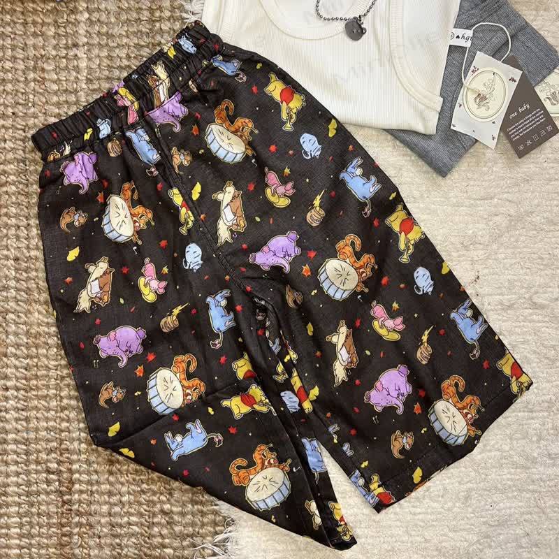 Pantaloni in cotone o maglietta a tinta unita per bambini - Nero - 6-7T - image 6