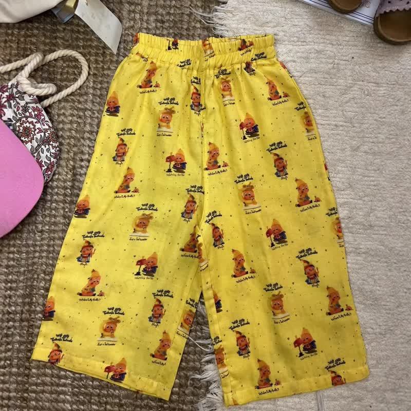 Pantaloni in cotone o maglietta a tinta unita per bambini - Giallo - 6-7T - image 7