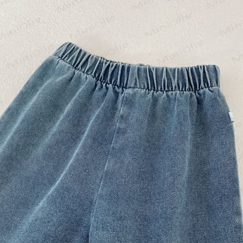 Completo da bambina composto da canotta e pantaloni in denim - image 5