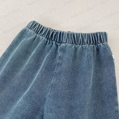 Completo da bambina composto da canotta e pantaloni in denim - image 5