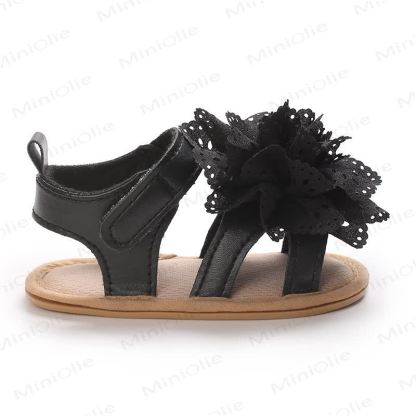 Sandalini primi passi per neonati con fiore in pizzo - image 8