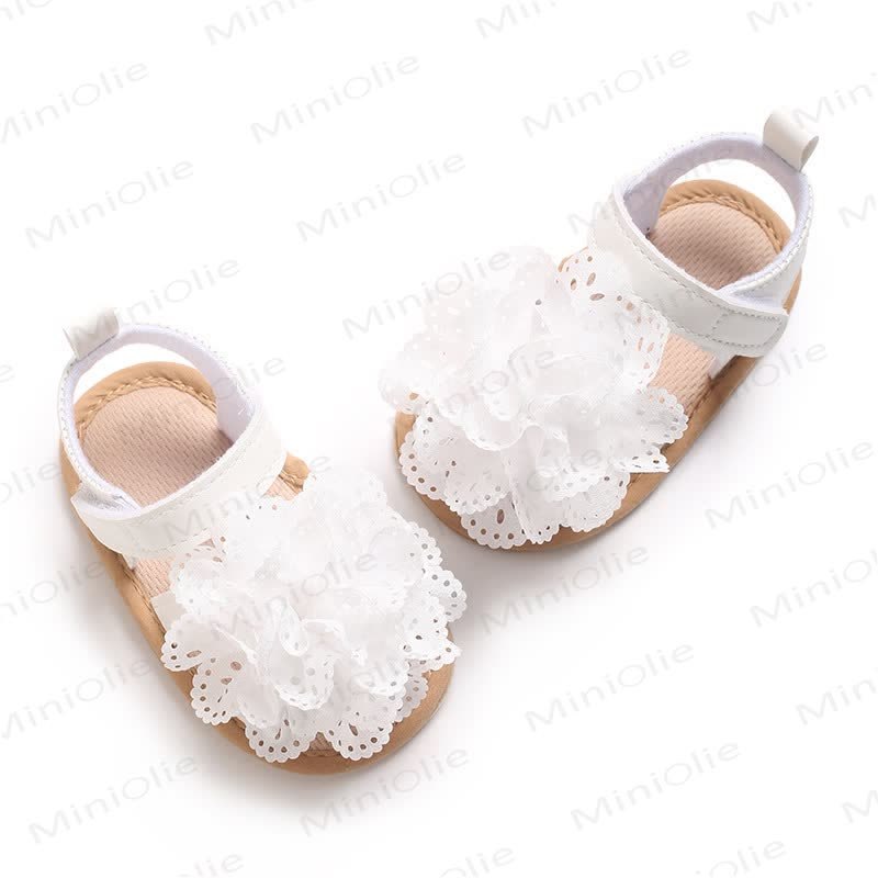 Sandalini primi passi per neonati con fiore in pizzo - image 21