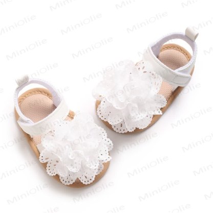 Sandalini primi passi per neonati con fiore in pizzo - image 21