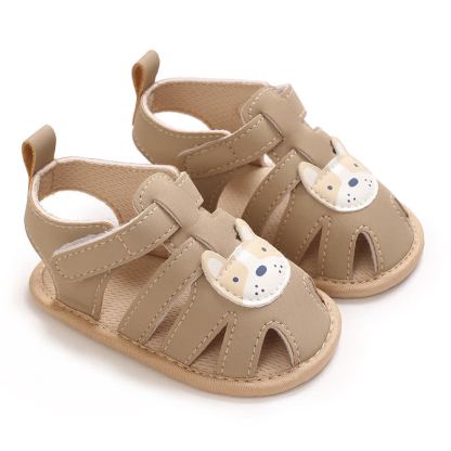 Sandali primi passi per neonato con motivo auto e tigre - Cachi - 12-18 mesi - image 11