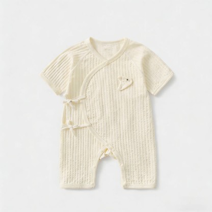 Tutina per neonato in cotone a tinta unita - Bianco - 9-12 mesi - image 2