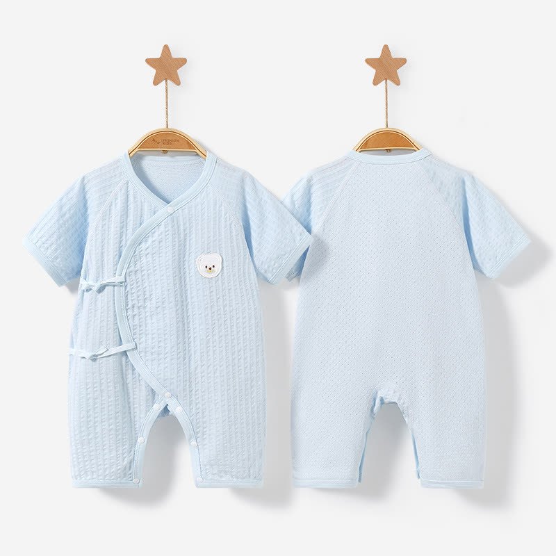 Tutina a tinta unita con motivo orsetto - Blu - 9-12 mesi - image 2