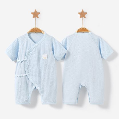 Tutina a tinta unita con motivo orsetto - Blu - 9-12 mesi - image 2