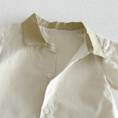 Tutina beige da neonato con cravatta a cartoni animati - image 4