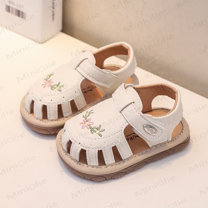 Sandali per bambini con ricami floreali - Beige - 7,5°C - image 3