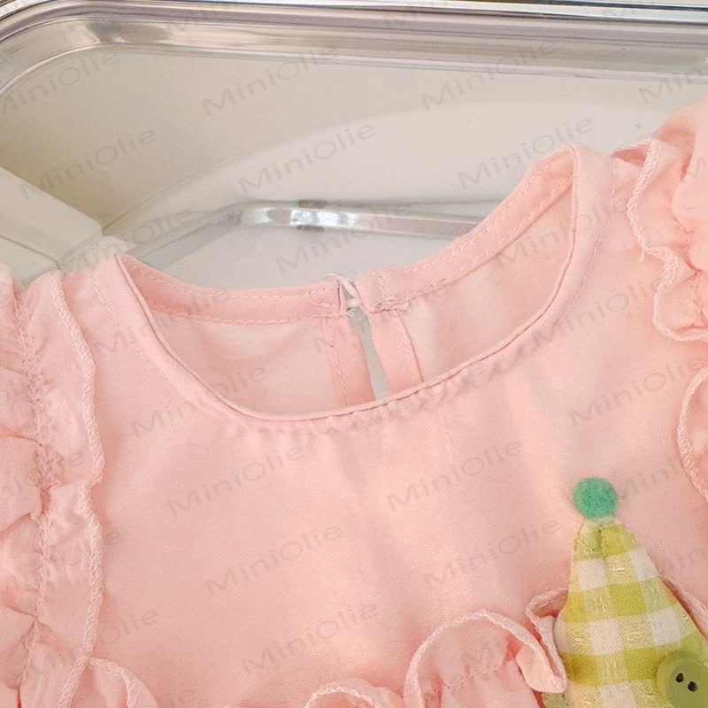 Vestito senza maniche in cotone con stampa di ombrelli e cartoni animati per bambina - image 4