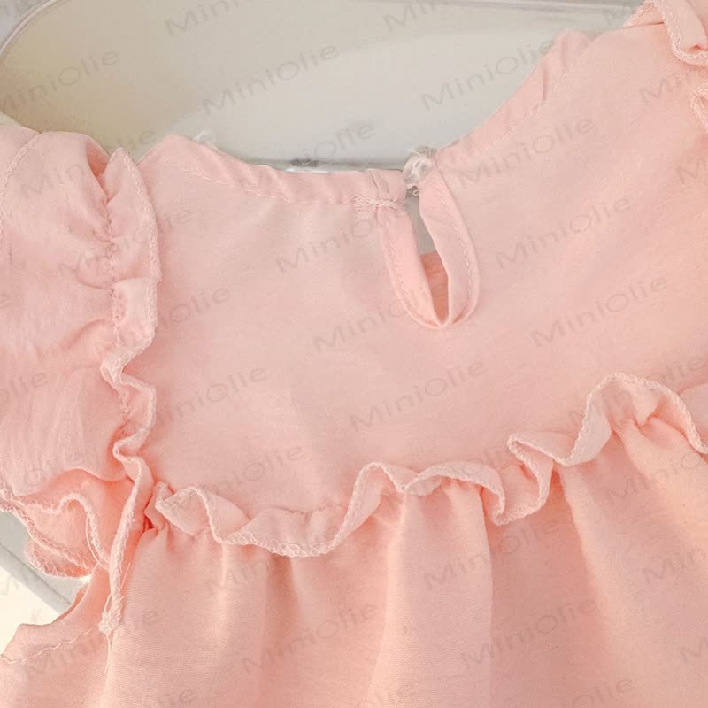 Vestito senza maniche in cotone con stampa di ombrelli e cartoni animati per bambina - image 6