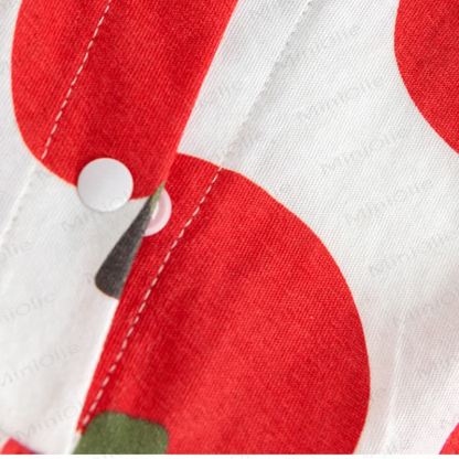 Vestito senza maniche in cotone con stampa di mele per bambina - image 2