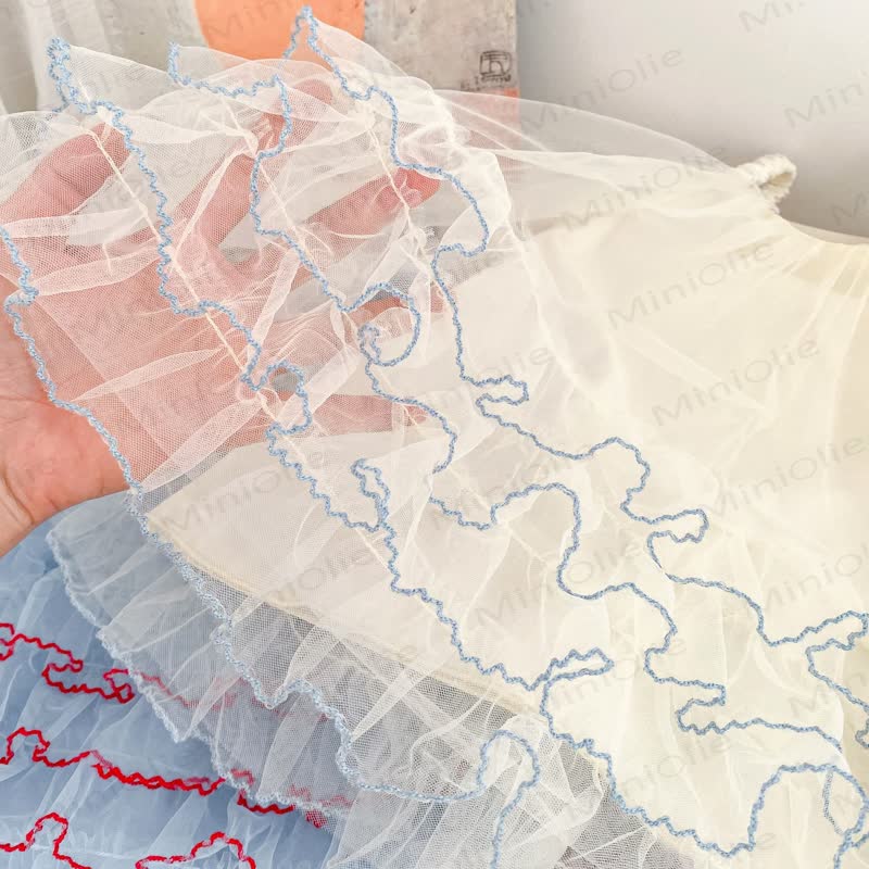 Vestito da bambina in cotone, pizzo e tulle - image 4