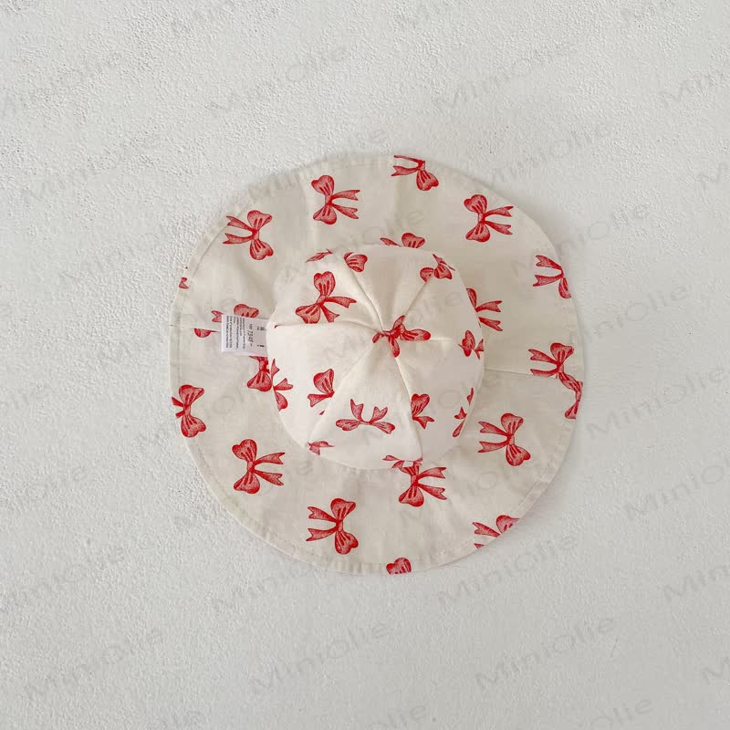 Completo da bambina composto da canotta beige in cotone e pantaloncini a quadri rossi o cappellino - Cappello beige - 3-4 anni - image 3