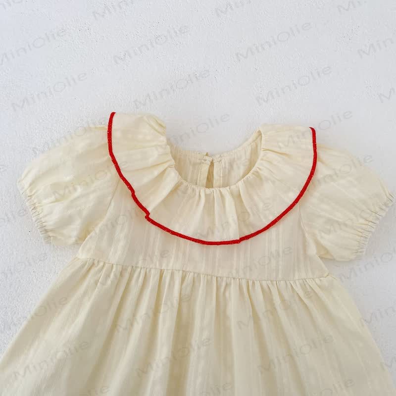 Completo da bambina composto da canotta beige in cotone e pantaloncini a quadri rossi o cappellino - image 5