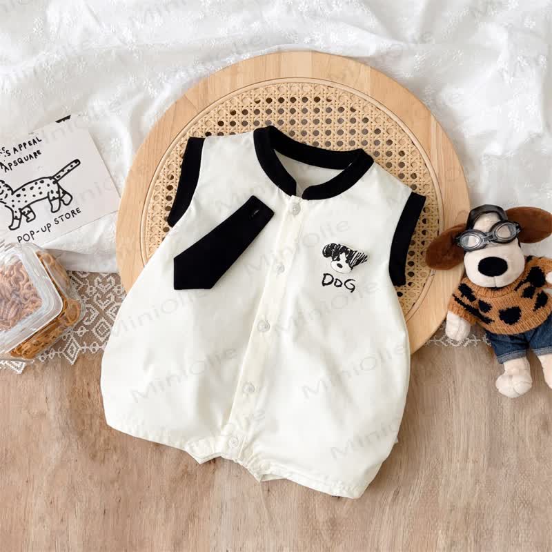 Tutina senza maniche beige per neonati DOG - image 3