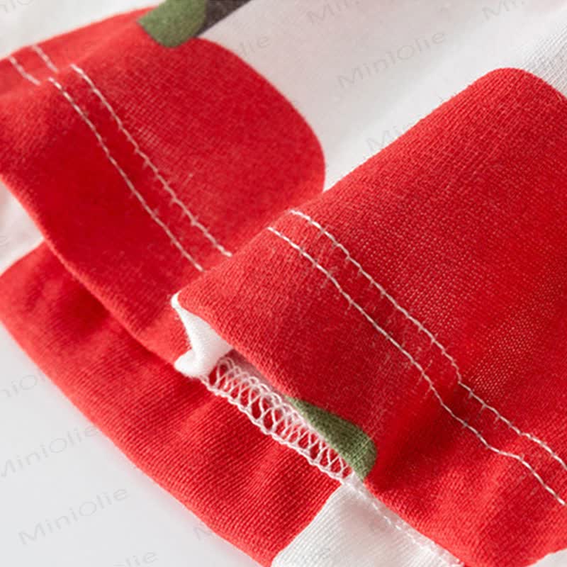 Vestito senza maniche in cotone con stampa di mele per bambina - image 4