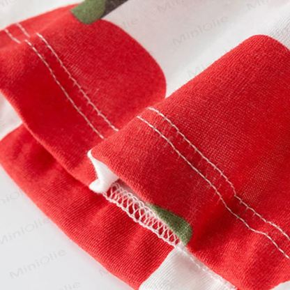 Vestito senza maniche in cotone con stampa di mele per bambina - image 4