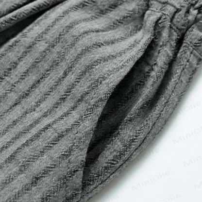 Completo da bambino in cotone con canotta e pantaloncini a righe. - image 6